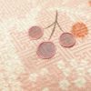 訪問着 良品 絞り 綸子 正絹 刺繍 木の葉・植物柄 袷仕立て ピンク_画像7