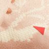 訪問着 良品 絞り 綸子 正絹 刺繍 木の葉・植物柄 袷仕立て ピンク_画像21