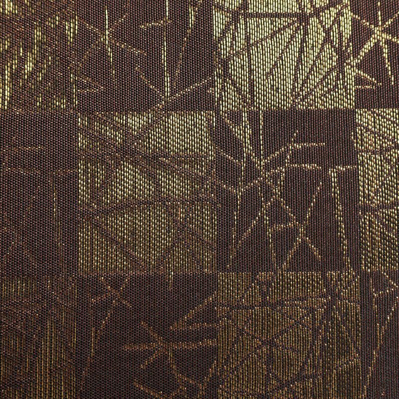 袋帯 六通柄 美品 彫絹 正絹 幾何学柄・抽象柄 茶_画像17