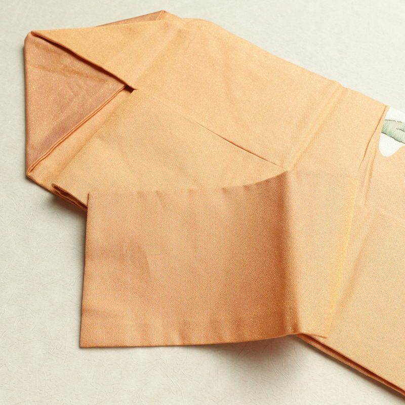 名古屋帯 太鼓柄 正絹 風景柄 金糸 名古屋仕立て 橙_画像29