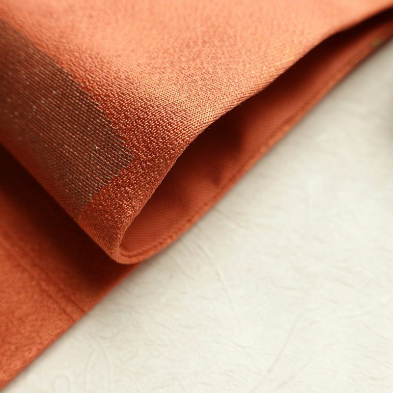 名古屋帯 太鼓柄 正絹 古典柄 菊 金糸 名古屋仕立て 橙_画像29