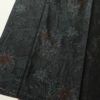 大島紬 良品 証紙なし しつけ糸付き 正絹 木の葉・植物柄 袷仕立て 黒_画像4
