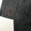 大島紬 良品 証紙なし しつけ糸付き 正絹 木の葉・植物柄 袷仕立て 黒_画像13