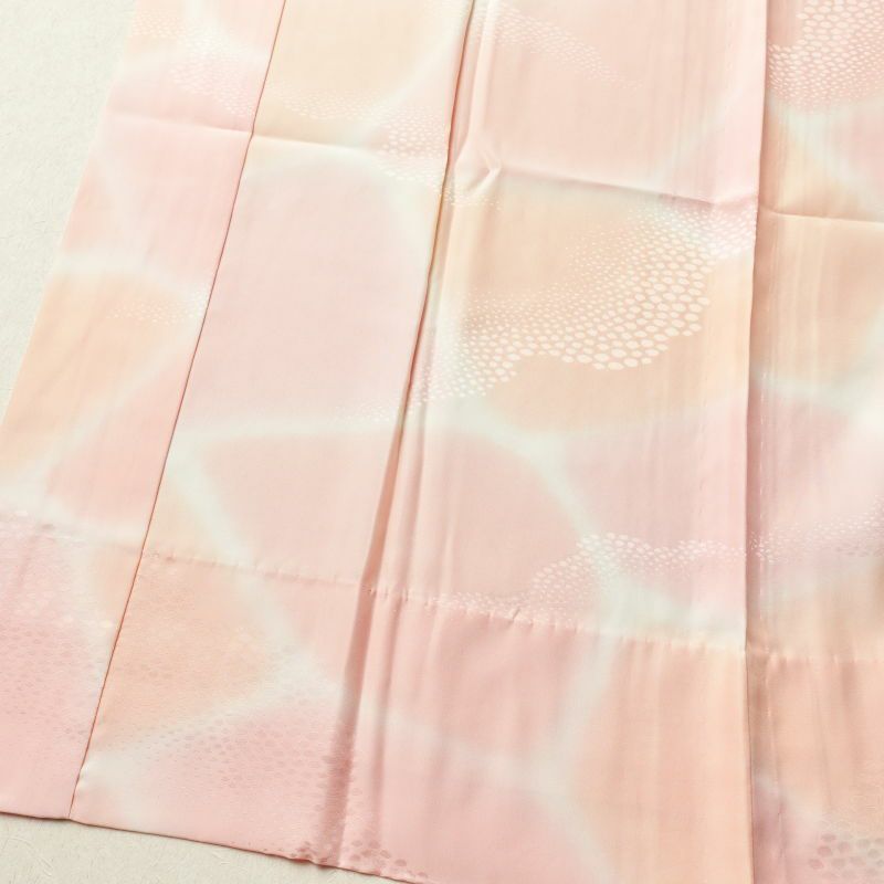 長襦袢 良品 正絹 幾何学柄・抽象柄 袖無双・胴抜き ピンク_画像4