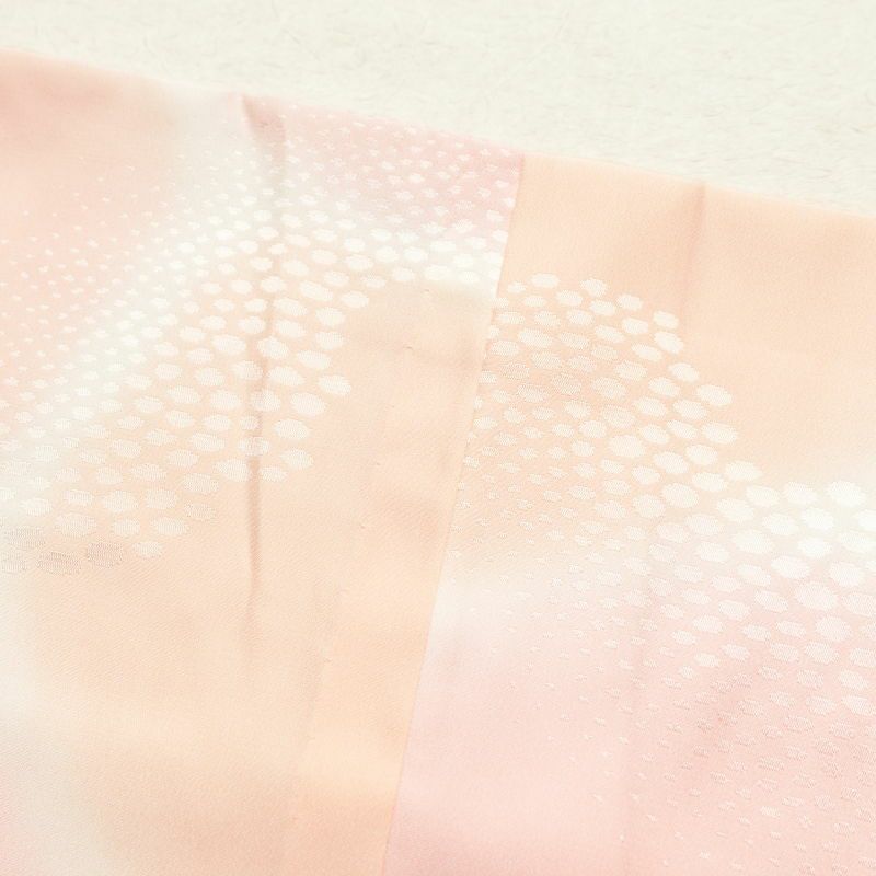 長襦袢 良品 正絹 幾何学柄・抽象柄 袖無双・胴抜き ピンク_画像17