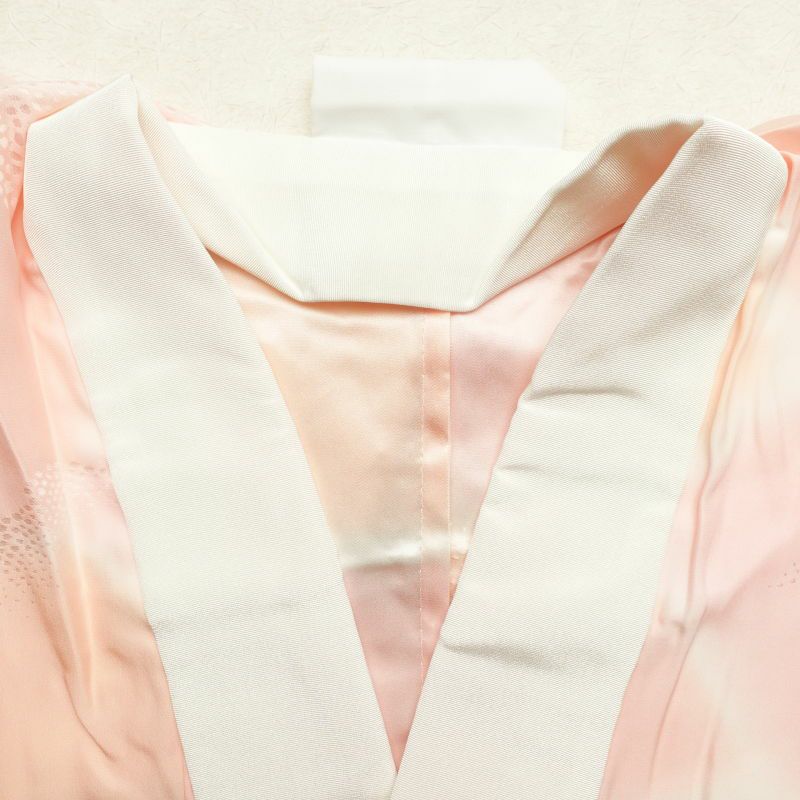 長襦袢 良品 正絹 幾何学柄・抽象柄 袖無双・胴抜き ピンク_画像20