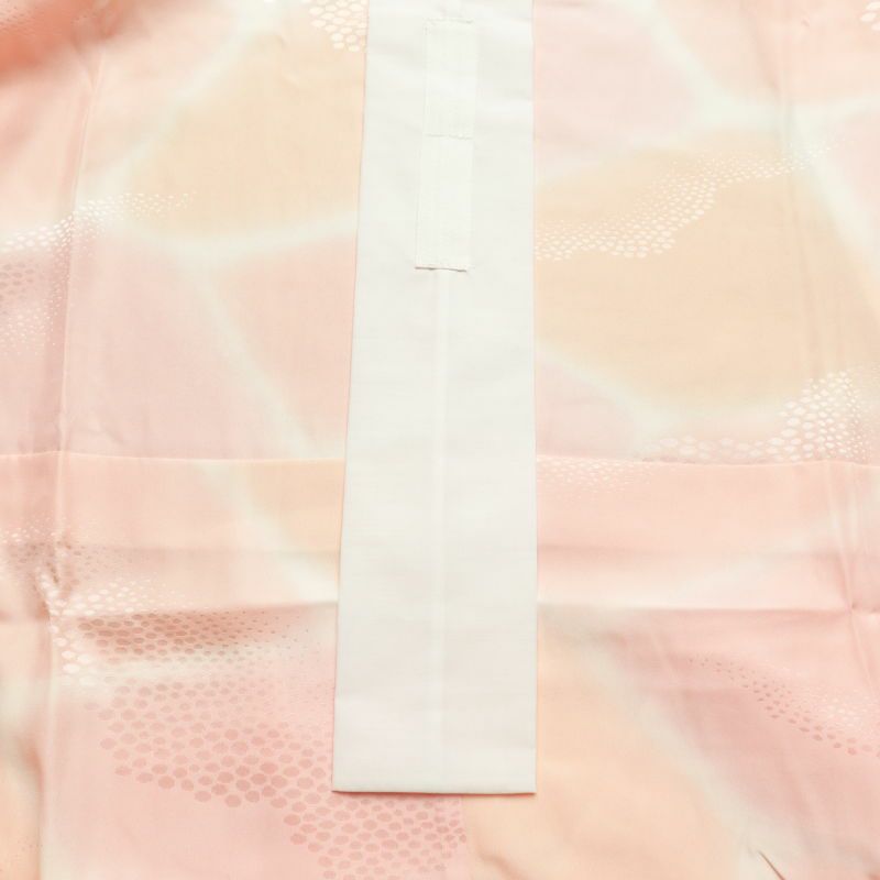 長襦袢 良品 正絹 幾何学柄・抽象柄 袖無双・胴抜き ピンク_画像29