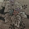 紬 しつけ糸付き 正絹 木の葉・植物柄 紬着物 袷仕立て 茶_画像6