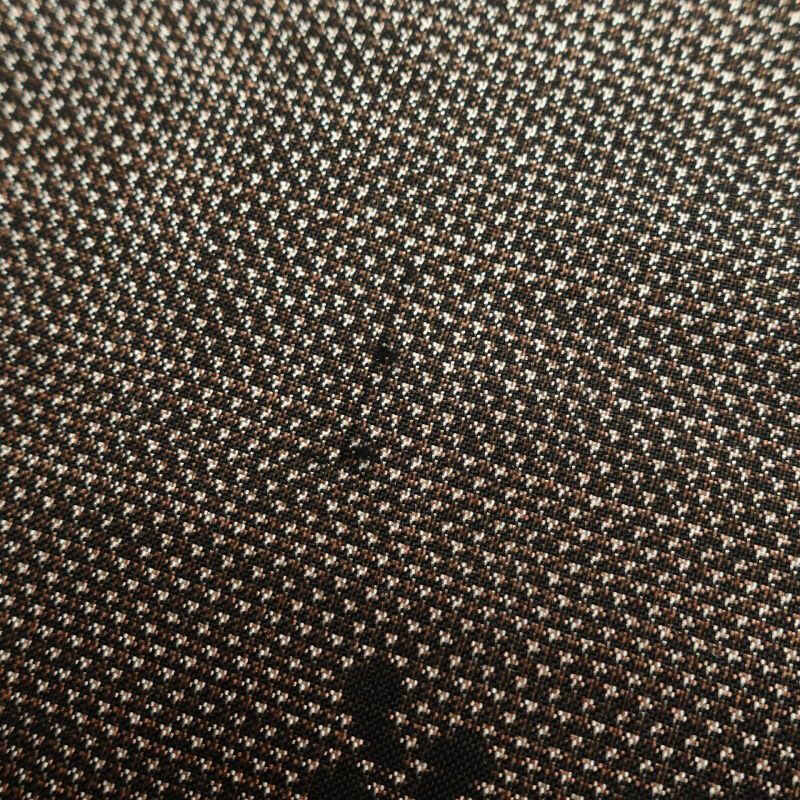 紬 しつけ糸付き 正絹 木の葉・植物柄 紬着物 袷仕立て 茶_画像23