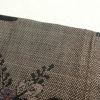 紬 しつけ糸付き 正絹 木の葉・植物柄 紬着物 袷仕立て 茶_画像24