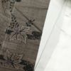 紬 しつけ糸付き 正絹 木の葉・植物柄 紬着物 袷仕立て 茶_画像26