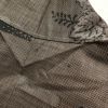 紬 しつけ糸付き 正絹 木の葉・植物柄 紬着物 袷仕立て 茶_画像31