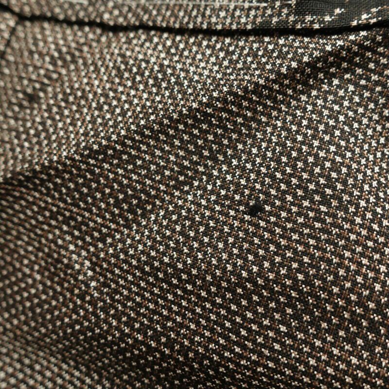 紬 しつけ糸付き 正絹 木の葉・植物柄 紬着物 袷仕立て 茶_画像32