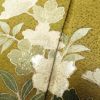 訪問着 正絹 一つ紋付き 共八掛 梨地 金彩 刺繍 木の葉・植物柄 袷仕立て 茶_画像9