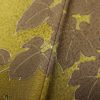 訪問着 正絹 一つ紋付き 共八掛 梨地 金彩 刺繍 木の葉・植物柄 袷仕立て 茶_画像10