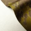 訪問着 正絹 一つ紋付き 共八掛 梨地 金彩 刺繍 木の葉・植物柄 袷仕立て 茶_画像12