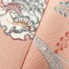 小紋 良品 縮緬 正絹 古典柄 小紋着物 袷仕立て ピンク_画像9