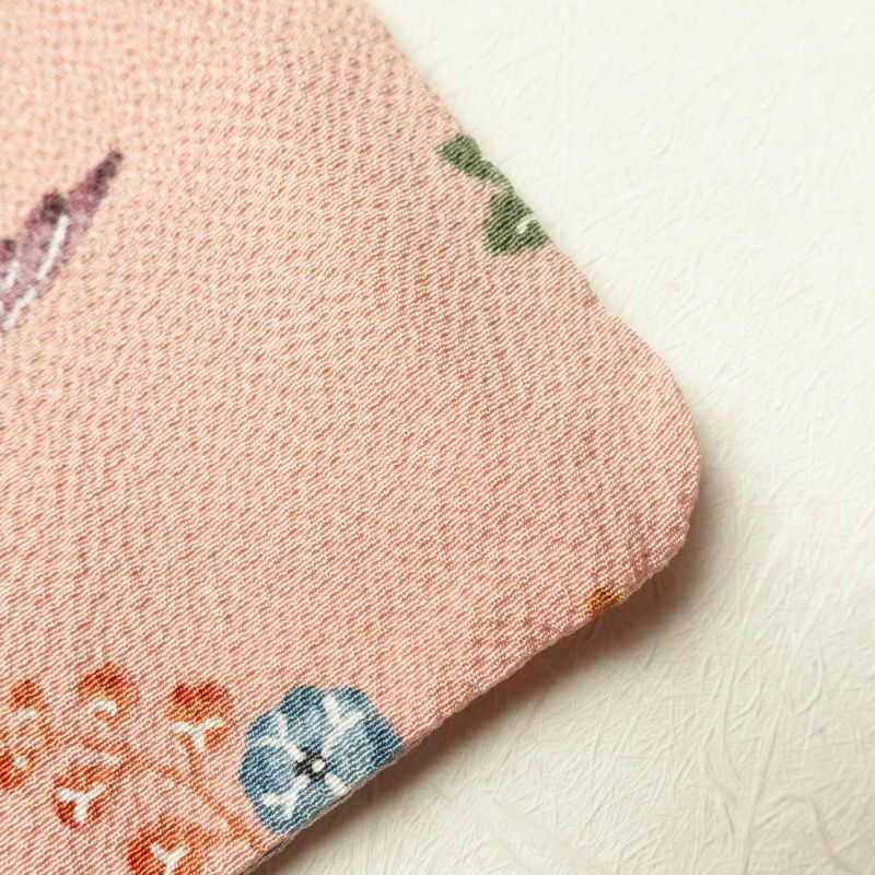 小紋 良品 縮緬 正絹 古典柄 小紋着物 袷仕立て ピンク_画像21