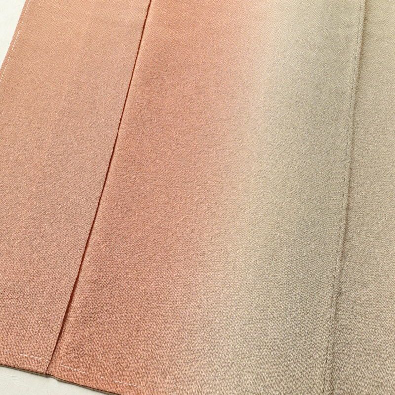 付け下げ 美品 しつけ糸付き 縮緬 正絹 その他の柄 袷仕立て 橙_画像4