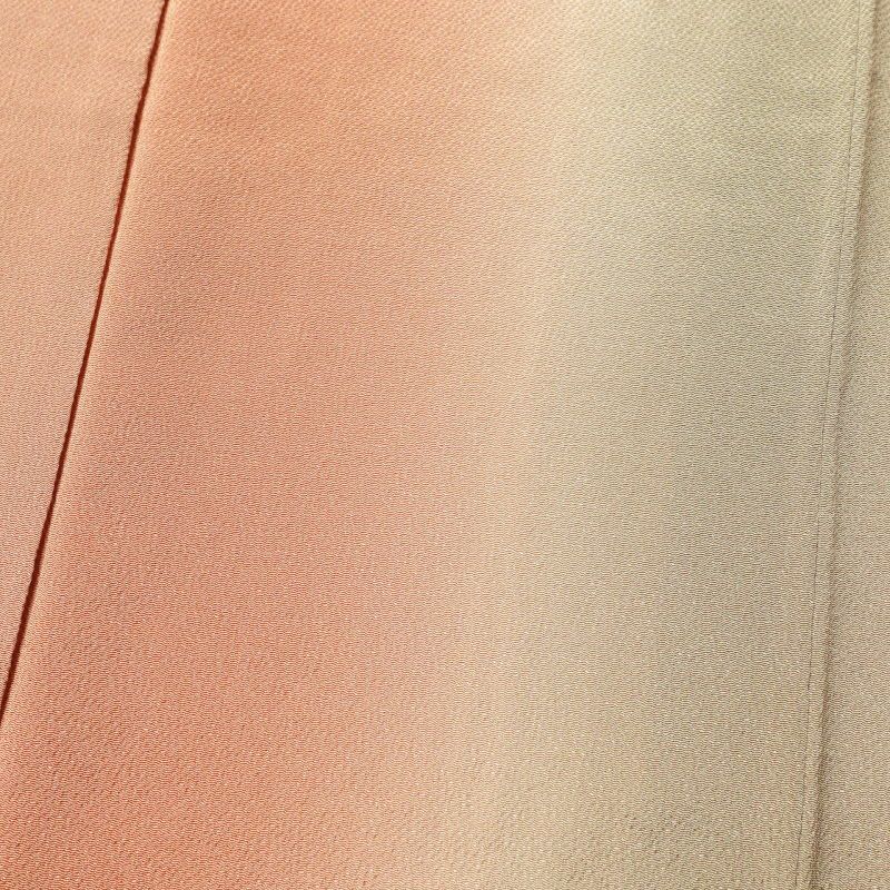 付け下げ 美品 しつけ糸付き 縮緬 正絹 その他の柄 袷仕立て 橙_画像6