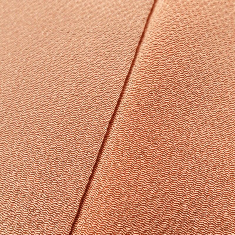 付け下げ 美品 しつけ糸付き 縮緬 正絹 その他の柄 袷仕立て 橙_画像8