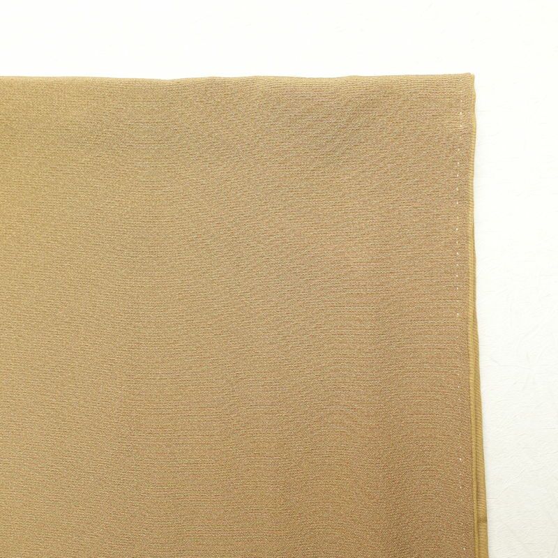 小紋 縮緬 飛び柄 正絹 花柄 袷仕立て 黄・黄土色_画像15