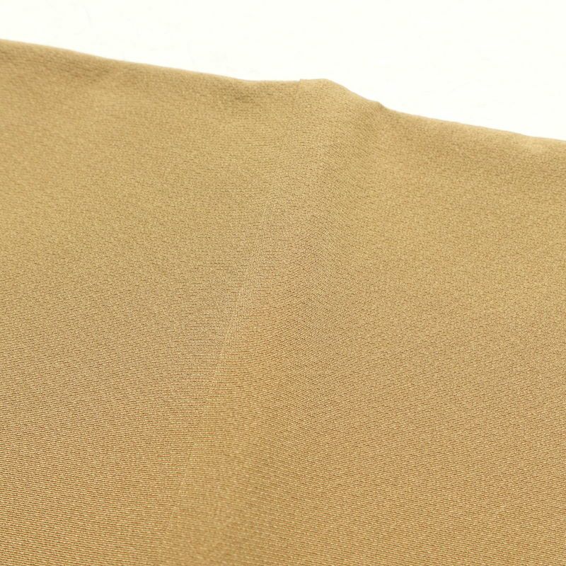 小紋 縮緬 飛び柄 正絹 花柄 袷仕立て 黄・黄土色_画像19