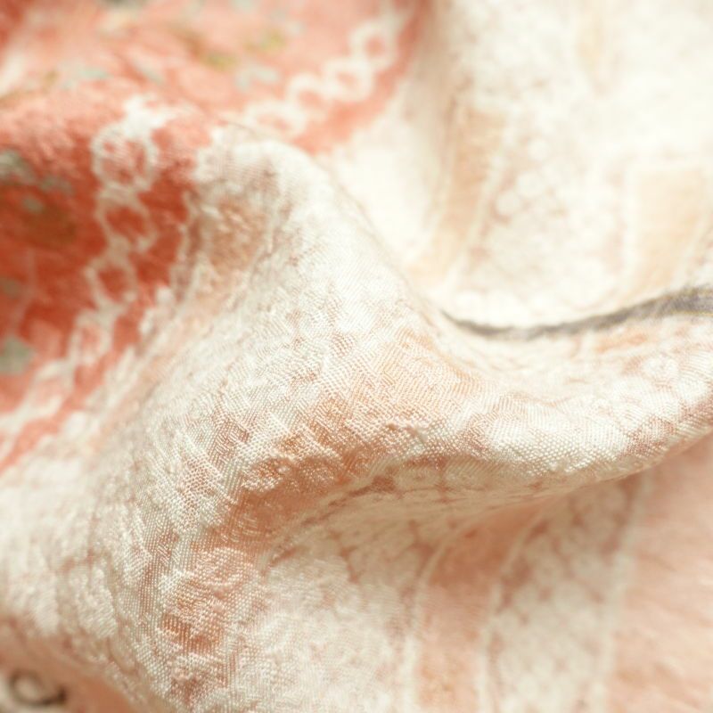 小紋 正絹 金彩 古典柄 小紋着物 こもん 袷仕立て ピンク_画像33