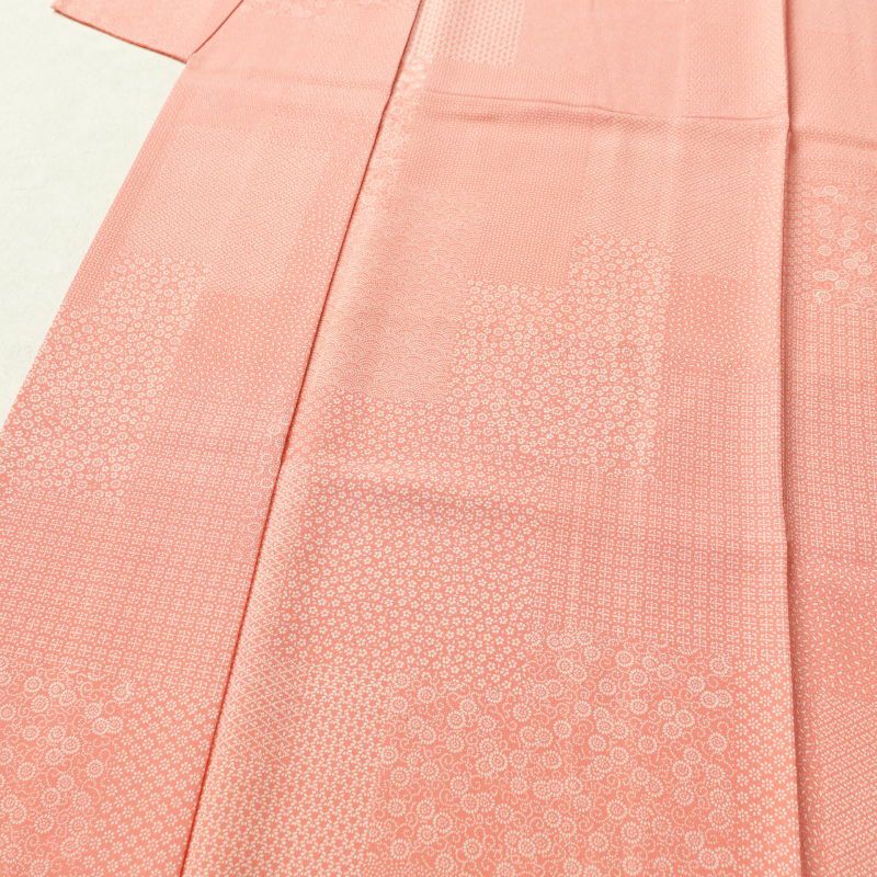 小紋 良品 伝統工芸 伊勢型彫 落款入り 縮緬 江戸小紋 正絹 古典柄 袷仕立て ピンク_画像5