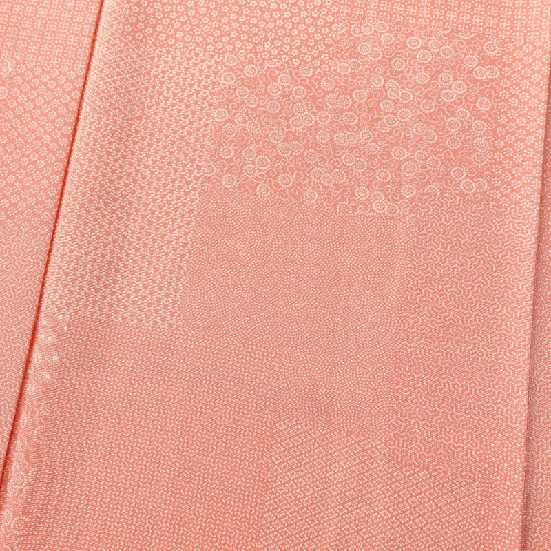 小紋 良品 伝統工芸 伊勢型彫 落款入り 縮緬 江戸小紋 正絹 古典柄 袷仕立て ピンク_画像6