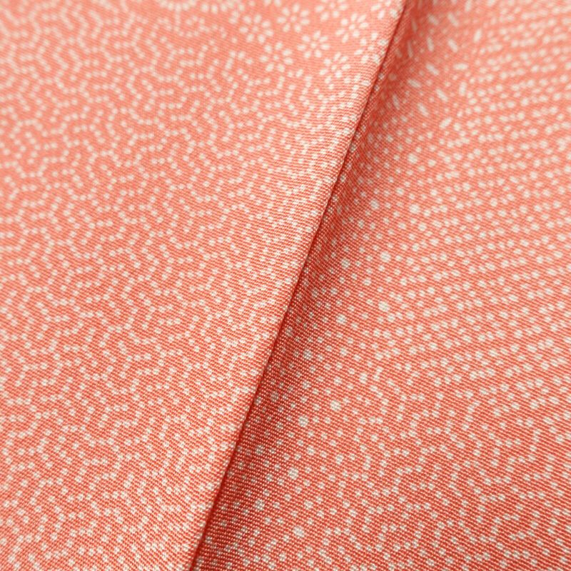 小紋 良品 伝統工芸 伊勢型彫 落款入り 縮緬 江戸小紋 正絹 古典柄 袷仕立て ピンク_画像9