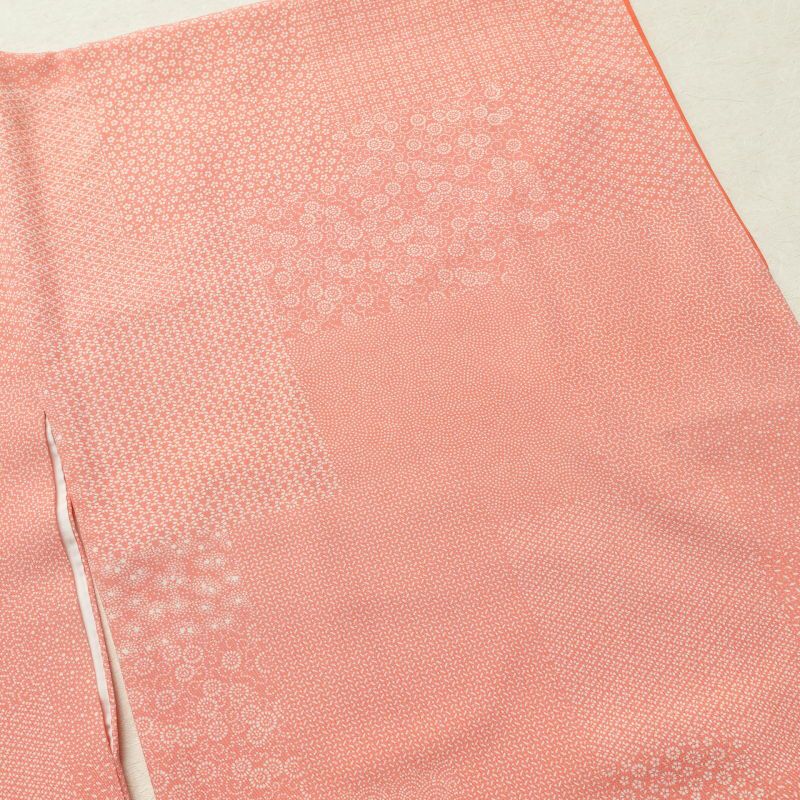 小紋 良品 伝統工芸 伊勢型彫 落款入り 縮緬 江戸小紋 正絹 古典柄 袷仕立て ピンク_画像14