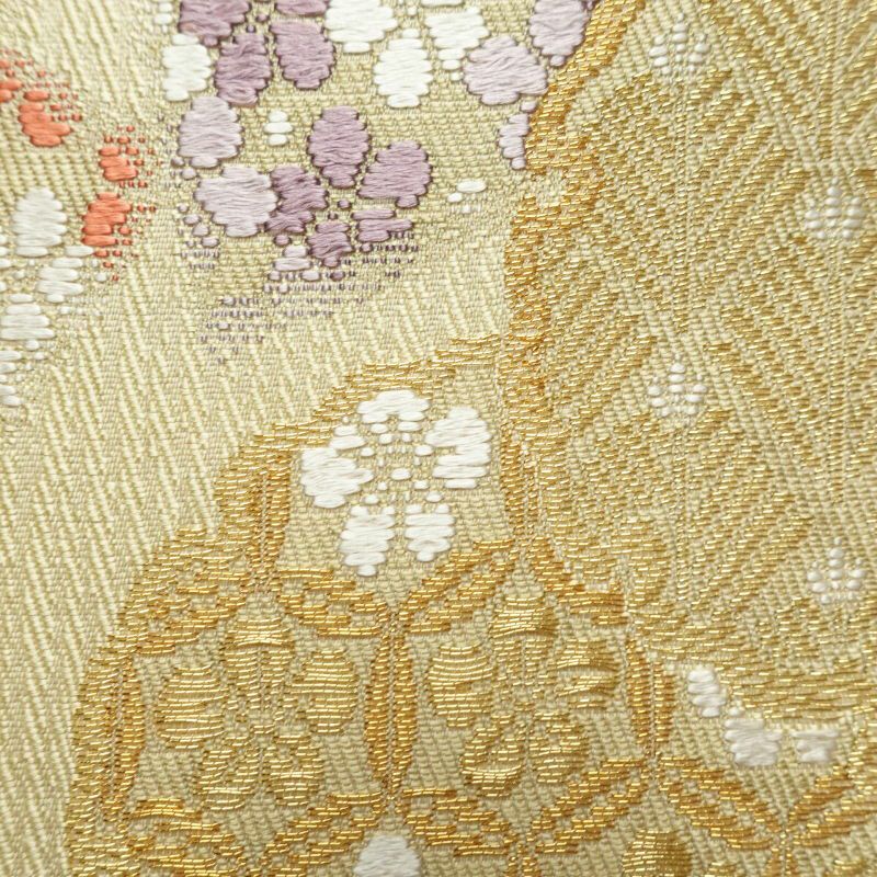袋帯 六通柄 フォーマル用 正絹 古典柄 黄・黄土色_画像5