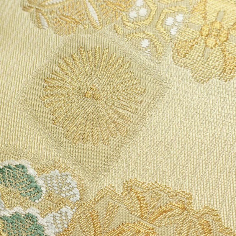 袋帯 六通柄 フォーマル用 正絹 古典柄 黄・黄土色_画像9