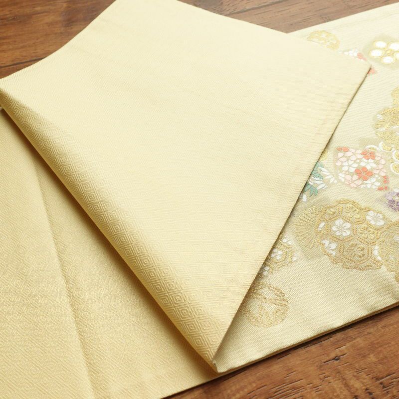 袋帯 六通柄 フォーマル用 正絹 古典柄 黄・黄土色_画像14