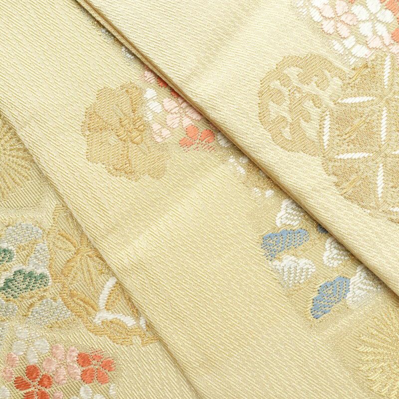 袋帯 六通柄 フォーマル用 正絹 古典柄 黄・黄土色_画像30