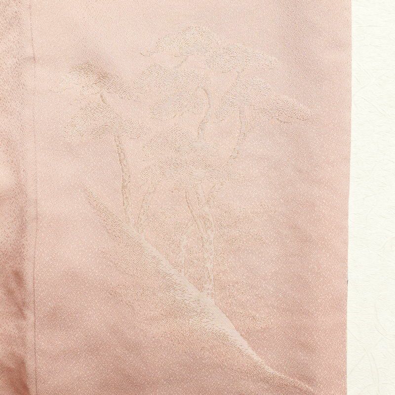 色留袖 美品 琳派祥鶴図 丹後ちりめん 金糸 刺繍 しつけ糸付き 正絹 古典柄 袷仕立て ピンク_画像34