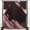 訪問着 良品 金駒刺繍 金彩 正絹 花柄 桜 袷仕立て 紫・藤色_画像1