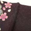 訪問着 良品 金駒刺繍 金彩 正絹 花柄 桜 袷仕立て 紫・藤色_画像26