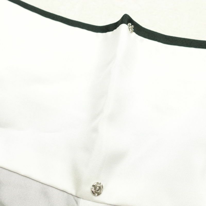 付け下げ 美品 しつけ糸付き 縮緬 共八掛 正絹 箔 金彩 花柄 袷仕立て 大きいサイズ 緑・うぐいす色_画像32