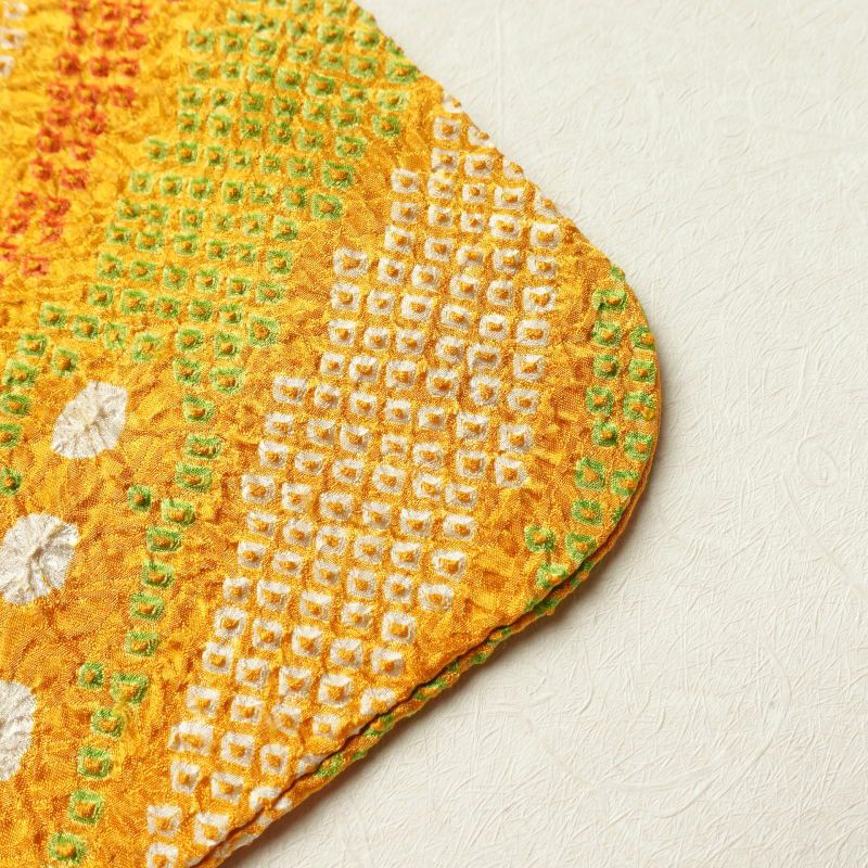 小紋 良品 総絞り 正絹 幾何学柄・抽象柄 袷仕立て 橙 やまと謹製_画像17