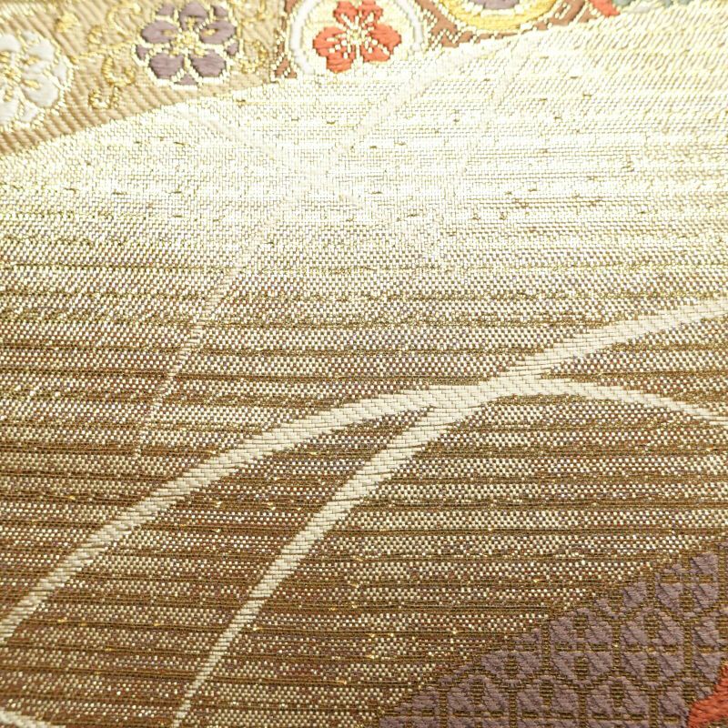 袋帯 六通柄 美品 フォーマル用 正絹 七宝 亀甲 青海波 古典柄 金・銀_画像5