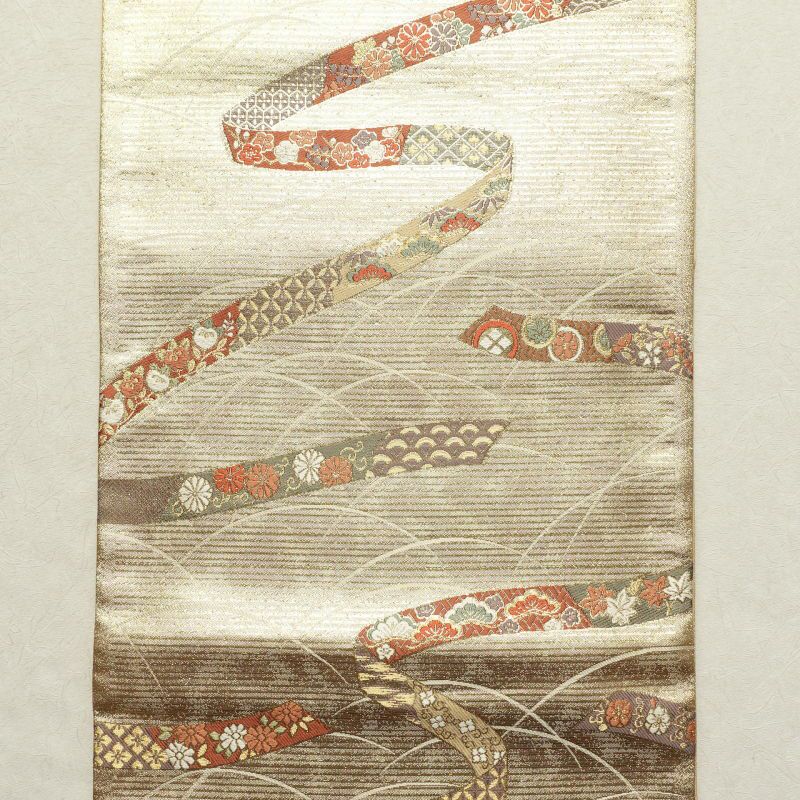 袋帯 六通柄 美品 フォーマル用 正絹 七宝 亀甲 青海波 古典柄 金・銀_画像11