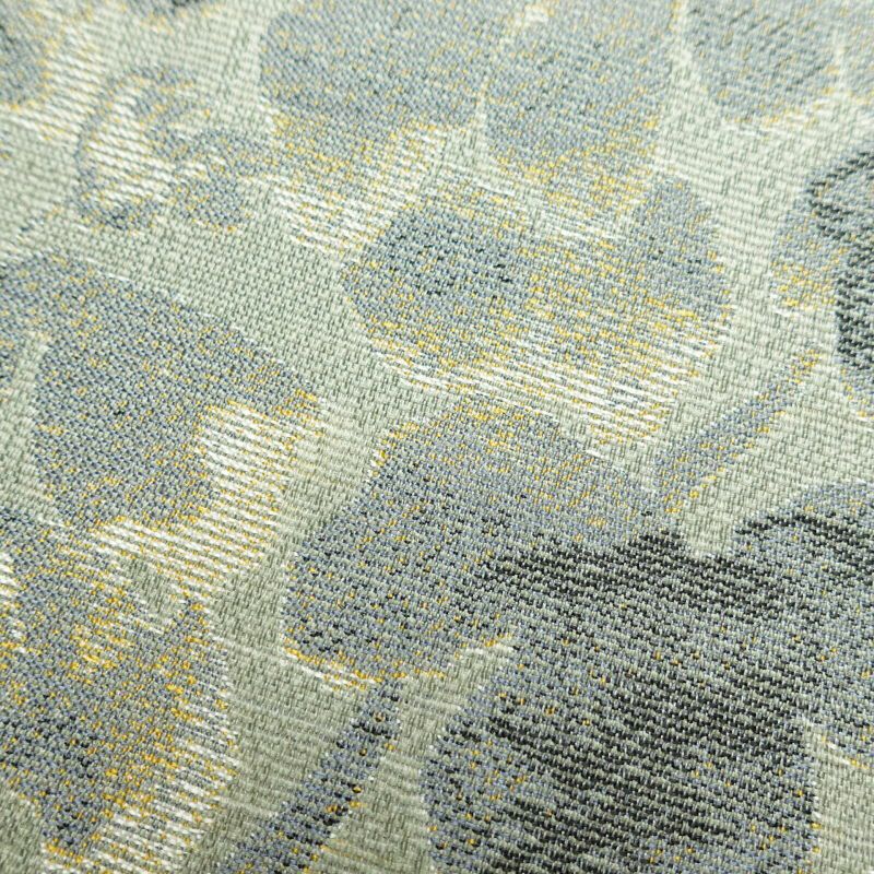 袋帯 落款入り 太鼓柄 良品 正絹 木の葉・植物柄 緑・うぐいす色_画像8