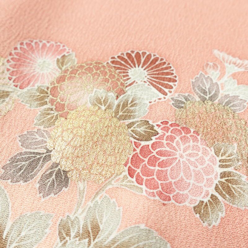 訪問着 正絹 金彩 刺繍 箔 古典柄 袷仕立て ピンク_画像8
