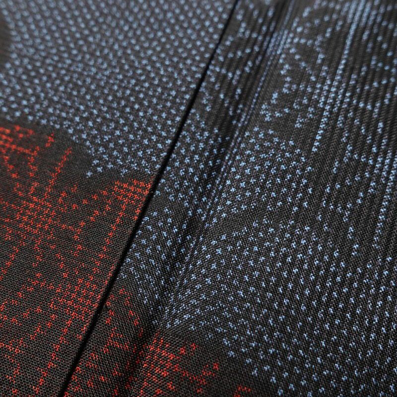 紬 正絹 紬着物 古典柄 ツムギ 袷仕立て つむぎ 青・紺_画像9