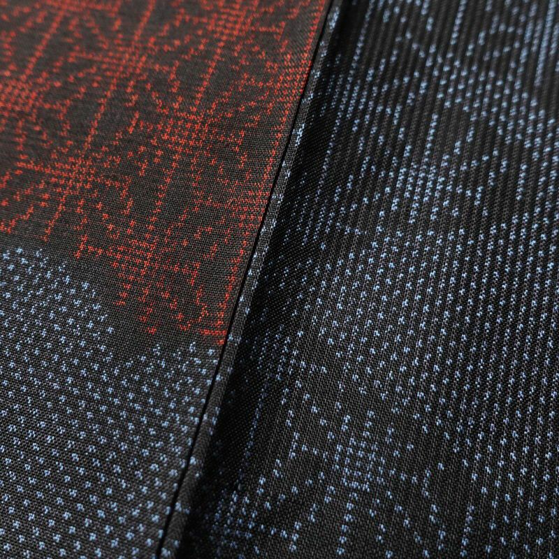 紬 正絹 紬着物 古典柄 ツムギ 袷仕立て つむぎ 青・紺_画像10