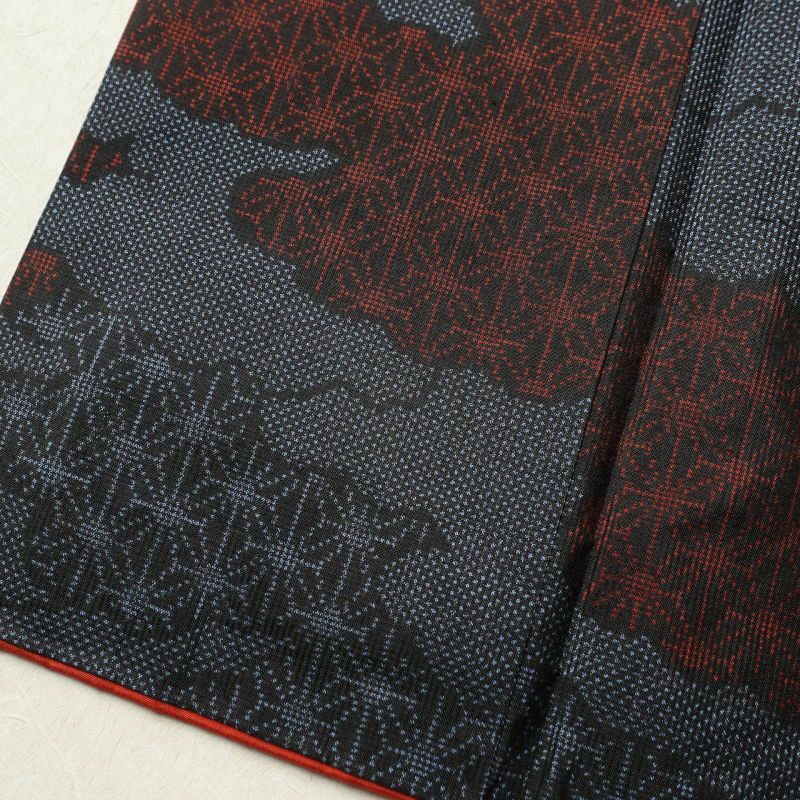 紬 正絹 紬着物 古典柄 ツムギ 袷仕立て つむぎ 青・紺_画像11