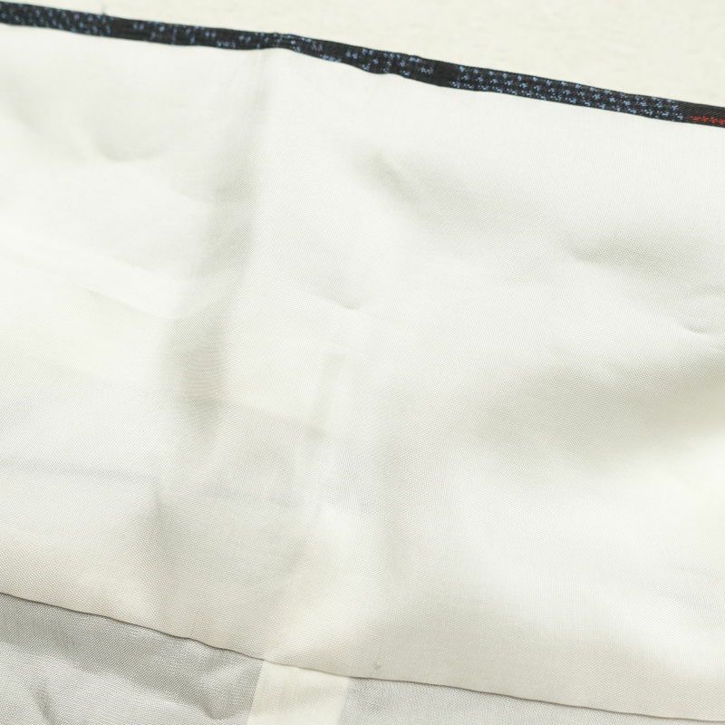 紬 正絹 紬着物 古典柄 ツムギ 袷仕立て つむぎ 青・紺_画像27