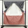 紬 しつけ糸付き 正絹 花柄 袷仕立て 紬の着物 青・紺_画像3